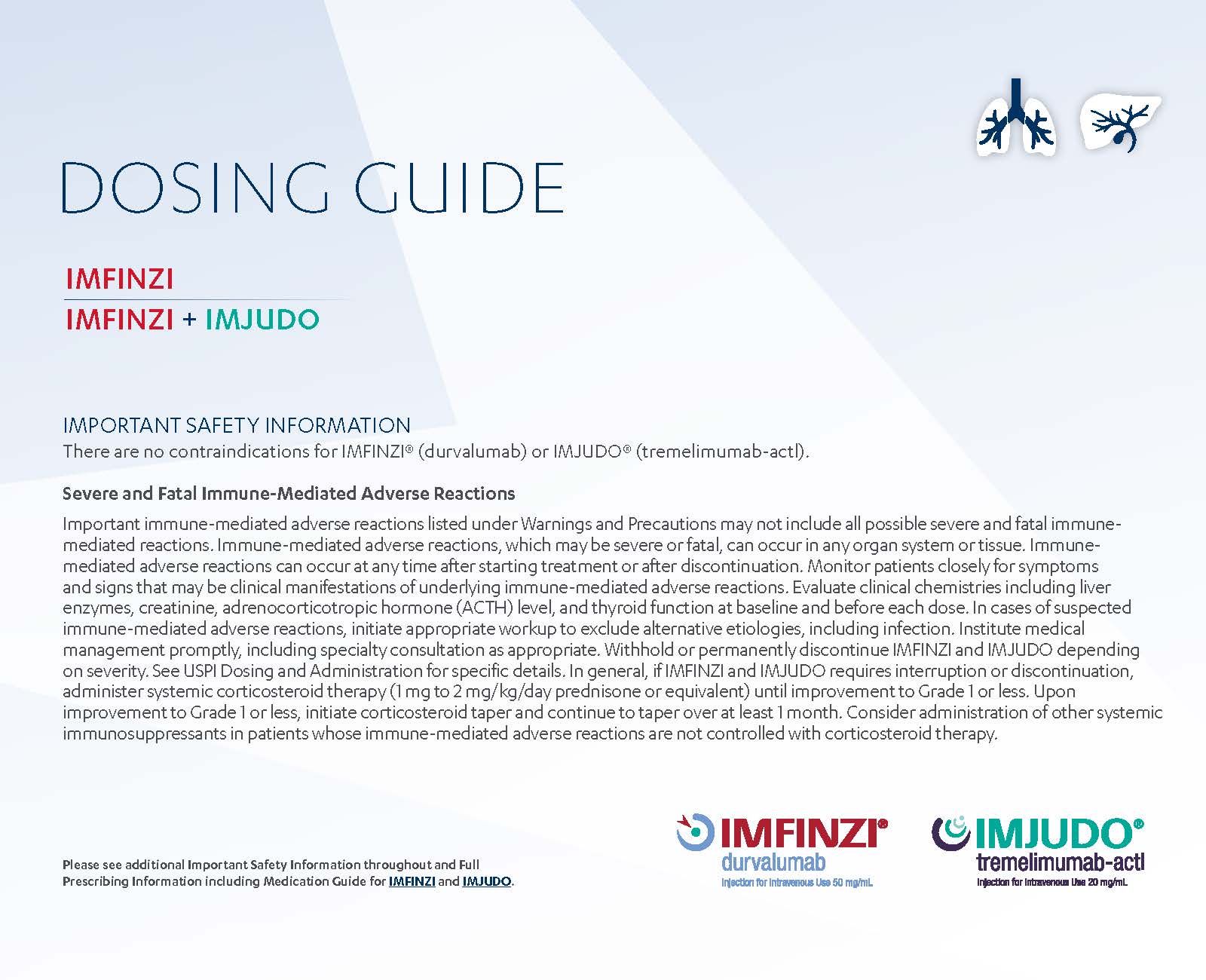 IMFINZI/IMJUDO DOSING GUIDE