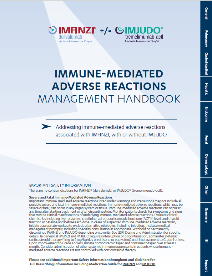 IMFINZI Immune Mediated Adverse Reactions Management Handbook